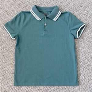 Cat & Jack Boys Green Stripe Polo Shirt Size S (6/7)